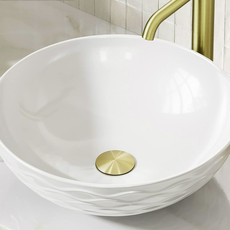 Bathroom Sink Pop Up Drain Without Overflow,Stainless Steel,Two Pieces, Brushed Gold
