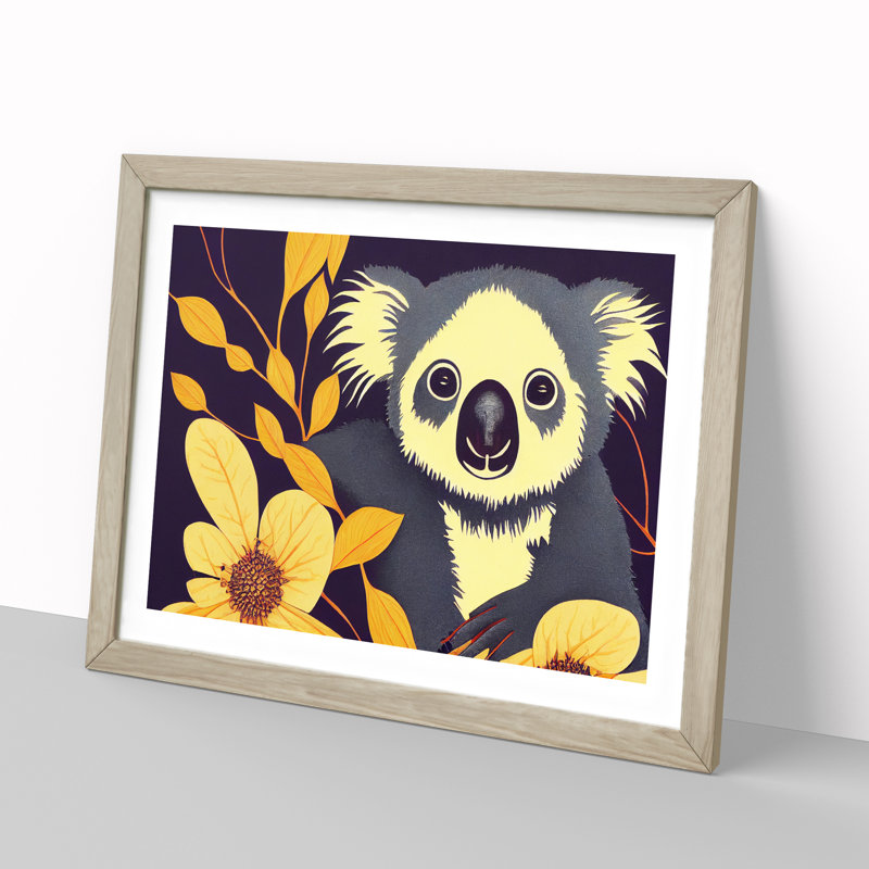 Koala Bear - Framed Print, 34cm H x 46cm W, Oak Framed