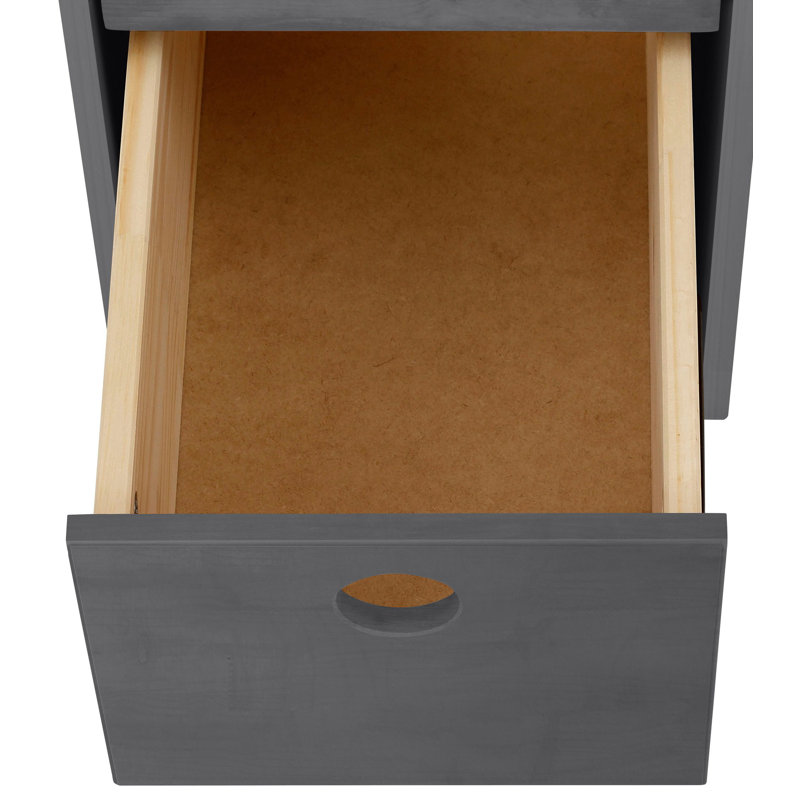Diepreye Solid Wood Writing Desk, Grey