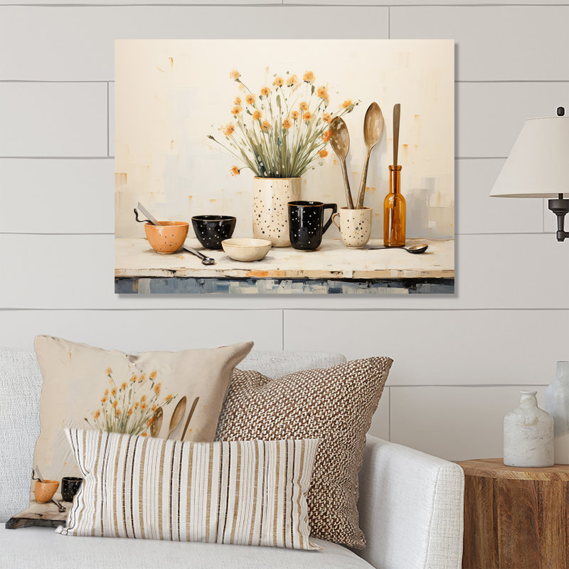 Minimalist Kitchen Cutlery 1 - Kitchen Metal Wall Art MT135015, 30" H x 40" W x 1.5" D