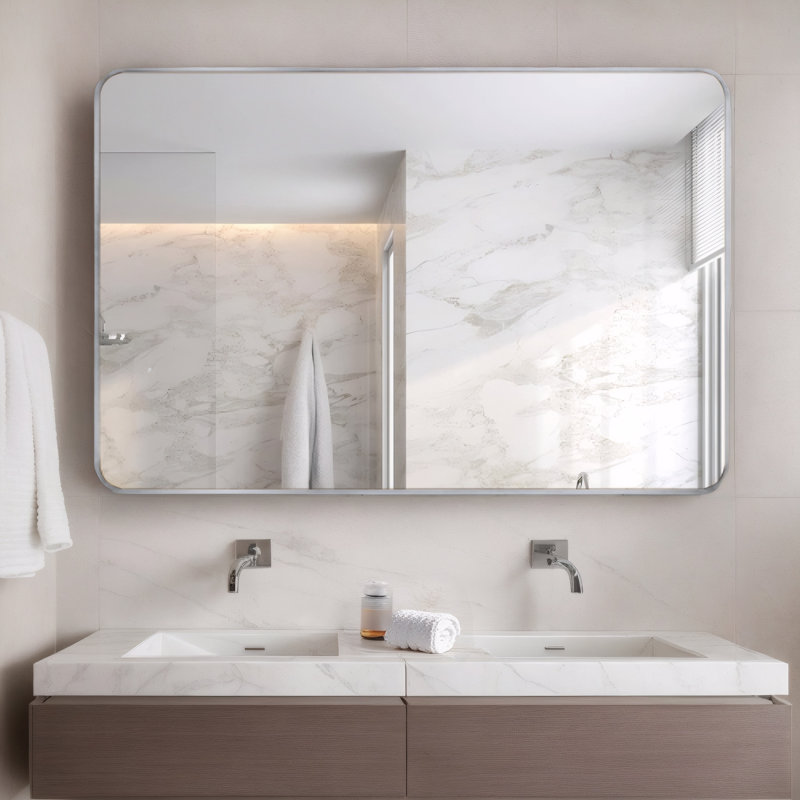 Miroir de salle de bain mural 30x40, Argent argent