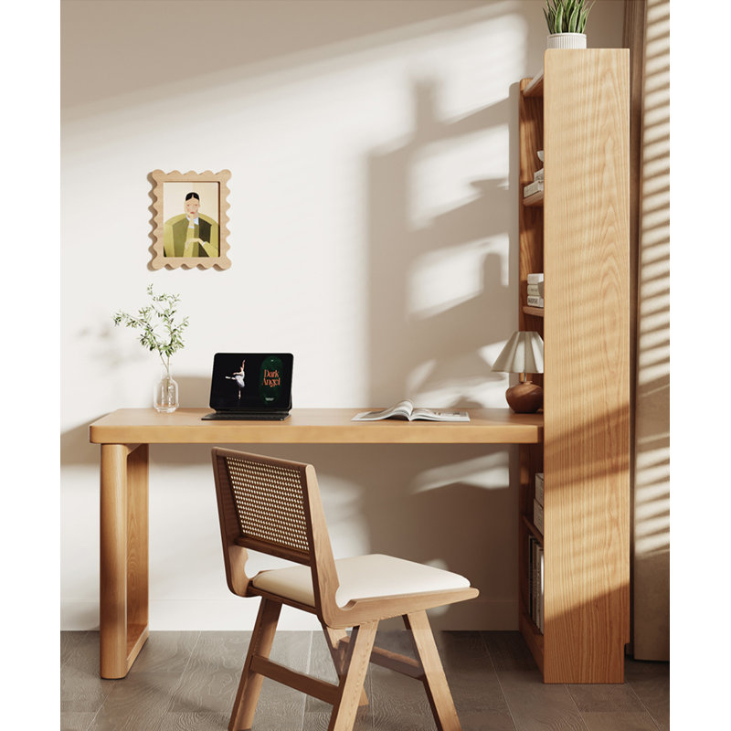 Bureau rectangulaire en bois massif Burlywood, H 71,26 po x l 78,74 po x P 21,65 po
