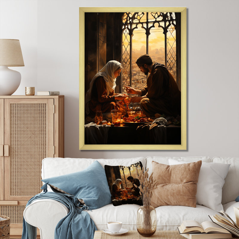 Illustration de l'Islam Ramadan Reflections 1, Cadre photo doré simple, H 32 po x l 24 po x P 1 po