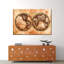 Rustic Hemispheres Map on Canvas, impression-1745359233