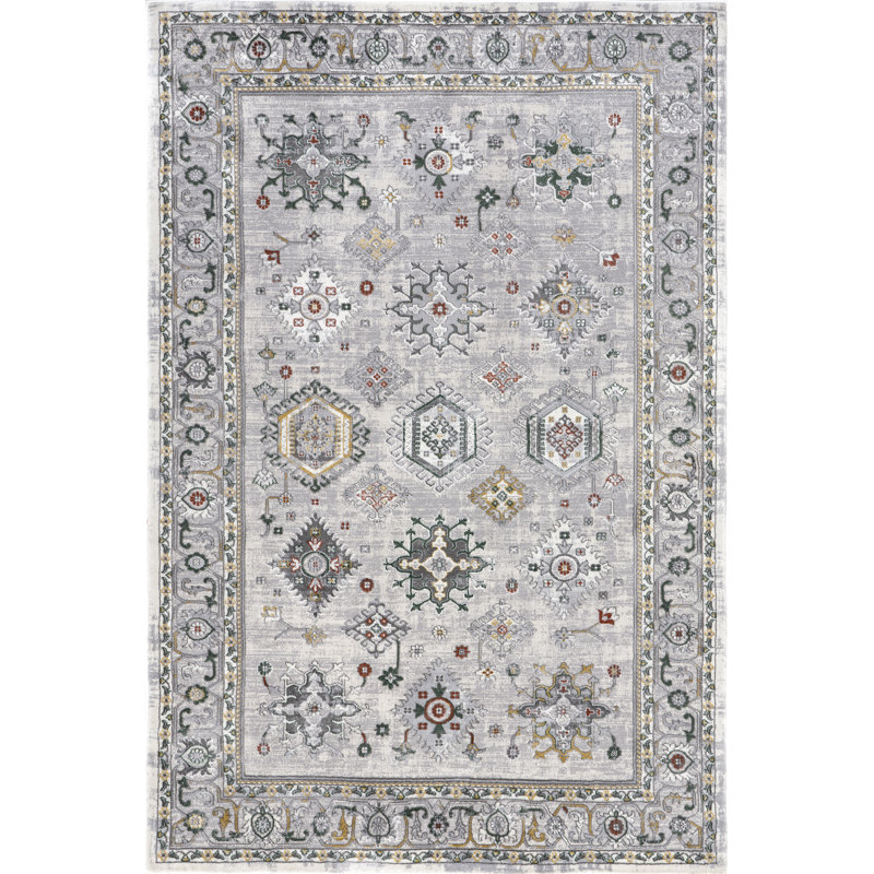 Malinda Traditional Bordered Area Rug, Rectangle 4' x 6'