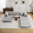 Compression Mahjong Sofa,Convertible Floor Sofa Bed,DIY Boneless Modular Sectional Sofa,No Assembly Required,Circle Fleece Fabric,Oversized 3 Seater With 3 Pillows,Light-Grey-389190207-389190205