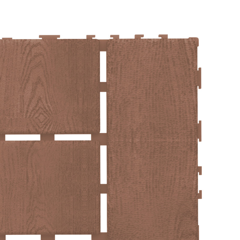 Brown 12'' x 12'' Polypropylene Interlocking Deck Tiles