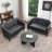 Boney Tufted Faux Leather Upholstered Small Loveseat-2000466218