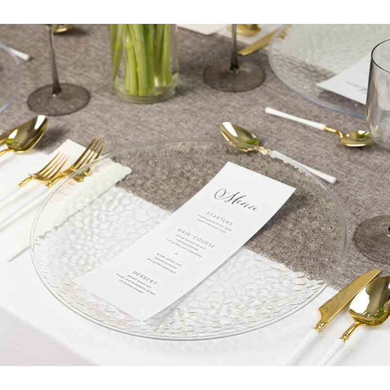 Assiettes martelées rondes 13 pouces Ecoqualité 32 invités