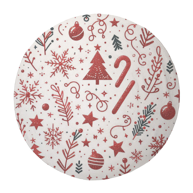 Tapis tressé Sparkling Holidays, Rond 5 pi