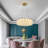 Bruhn Modern Golden Round LED Double-Layer K9 Crystal Chandelier, Height Adjustable