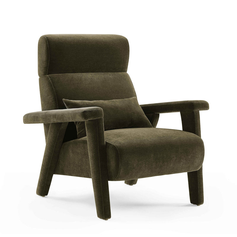 Stella 89.9Cm Wide Lounge Chair, Olive Rayon/Viscose