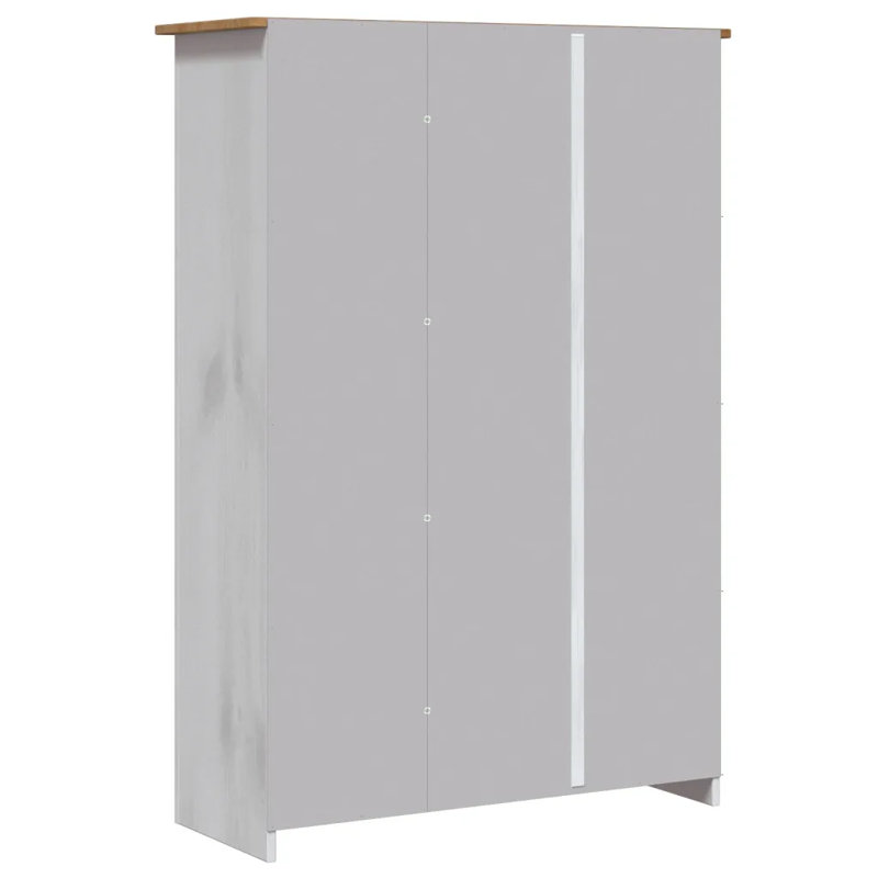 Rocco 3 Door Solid Wood Wardrobe, White