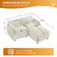 Ensemble de canapé moderne en velours côtelé beige avec console et coussins pour la maison