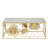 Lenssen Gold Finish Peony And Ginkgo Coffee Table With Mirror Top