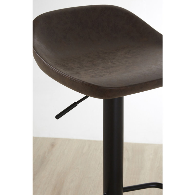 Linndale Swivel Upholstered Adjustable Height Counter Stool with Metal Frame, Mocha