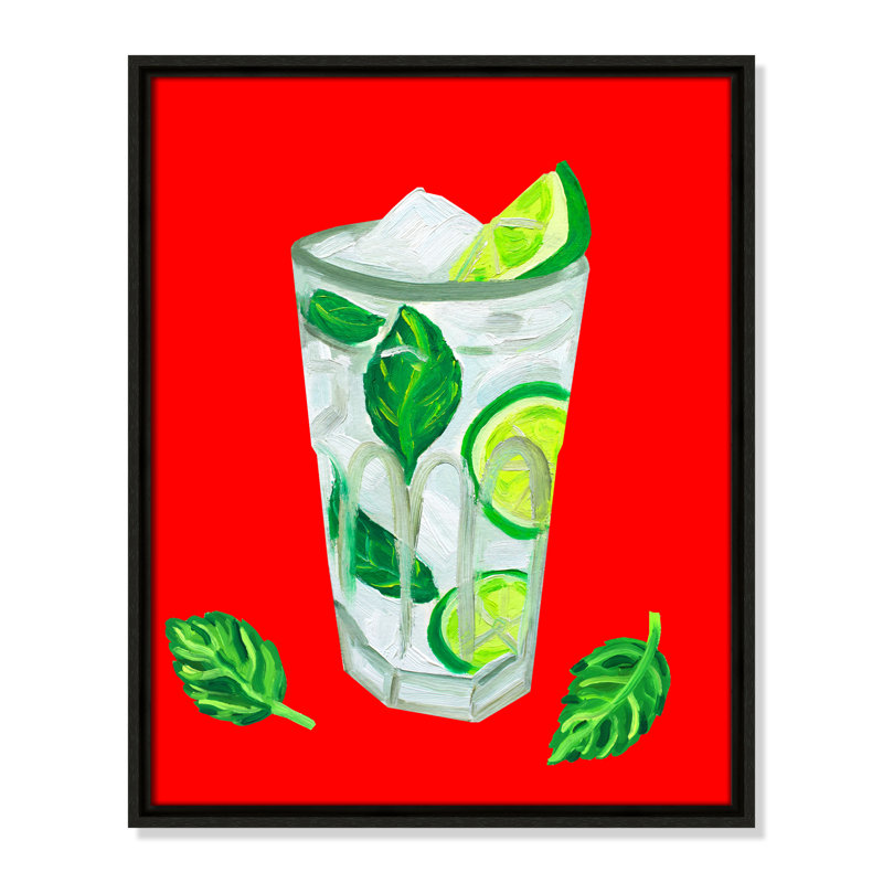 Mojito Extra Mint Print by Straker, 21.5" H x 17.5" W, Espresso Floater