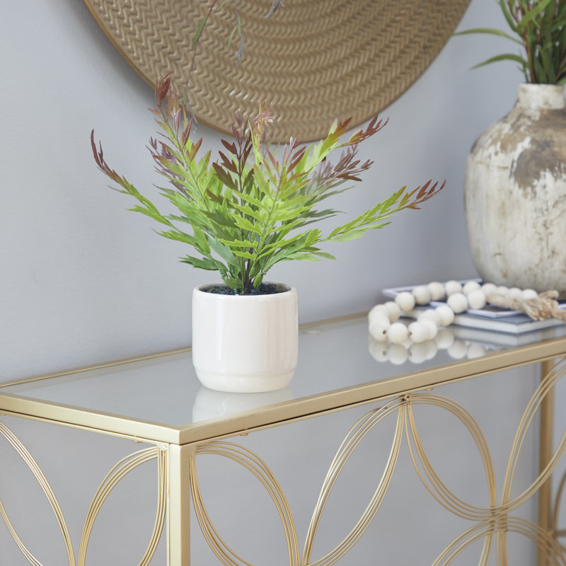 12.8 " H Faux Fern Plant in Ceramic Vase