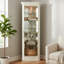 Delia Solid Wood Lighted Curio Cabinet-1383058755