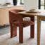 Ensemble de table et de chaises de salle à manger extensibles en placage de bois pour 6 personnes avec fauteuils en chenille-2036248157