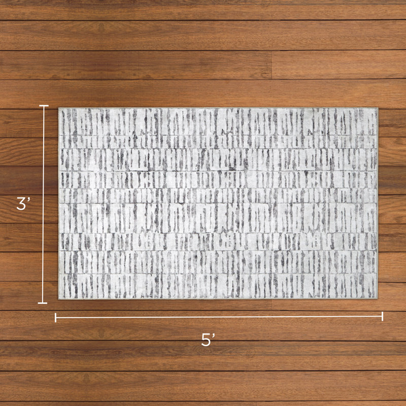 Wyatt & Ash Strata Texture Machine Washable Dream Mink Rugs 1-Piece, Rectangle 3' x 5'
