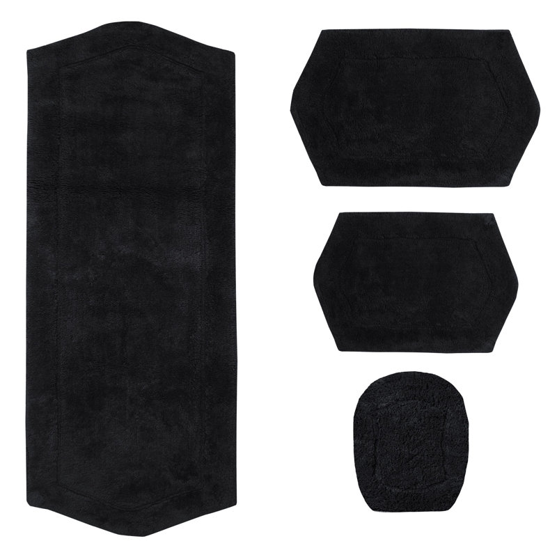 Tapis pour salle de bain Delean, Noir