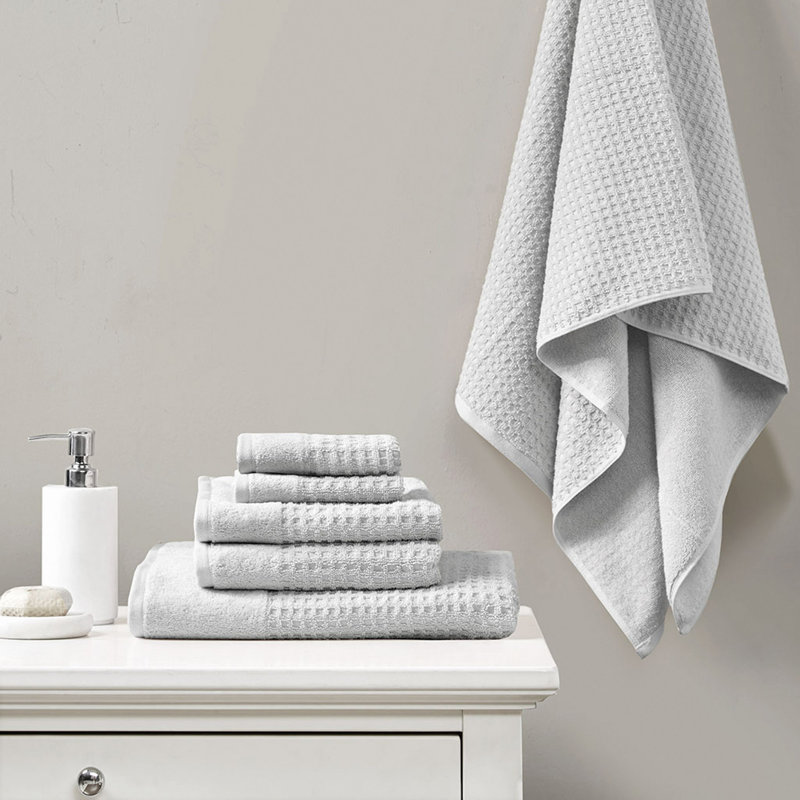 Cotton Antimicrobial Bath Towel 6 Piece Set, Gray