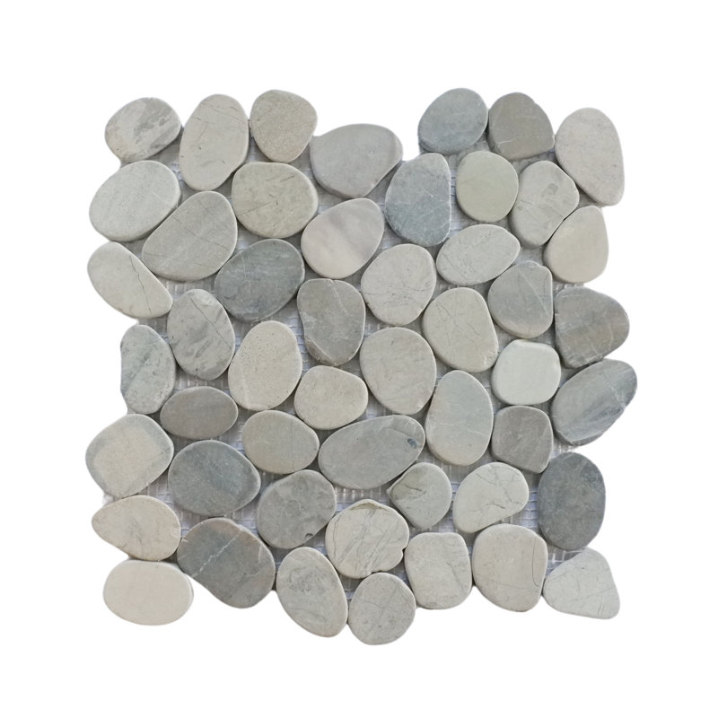 Hawaii 12" x 12" Natural Stone Pebbles Mosaic Wall & Floor Tile, Pale
