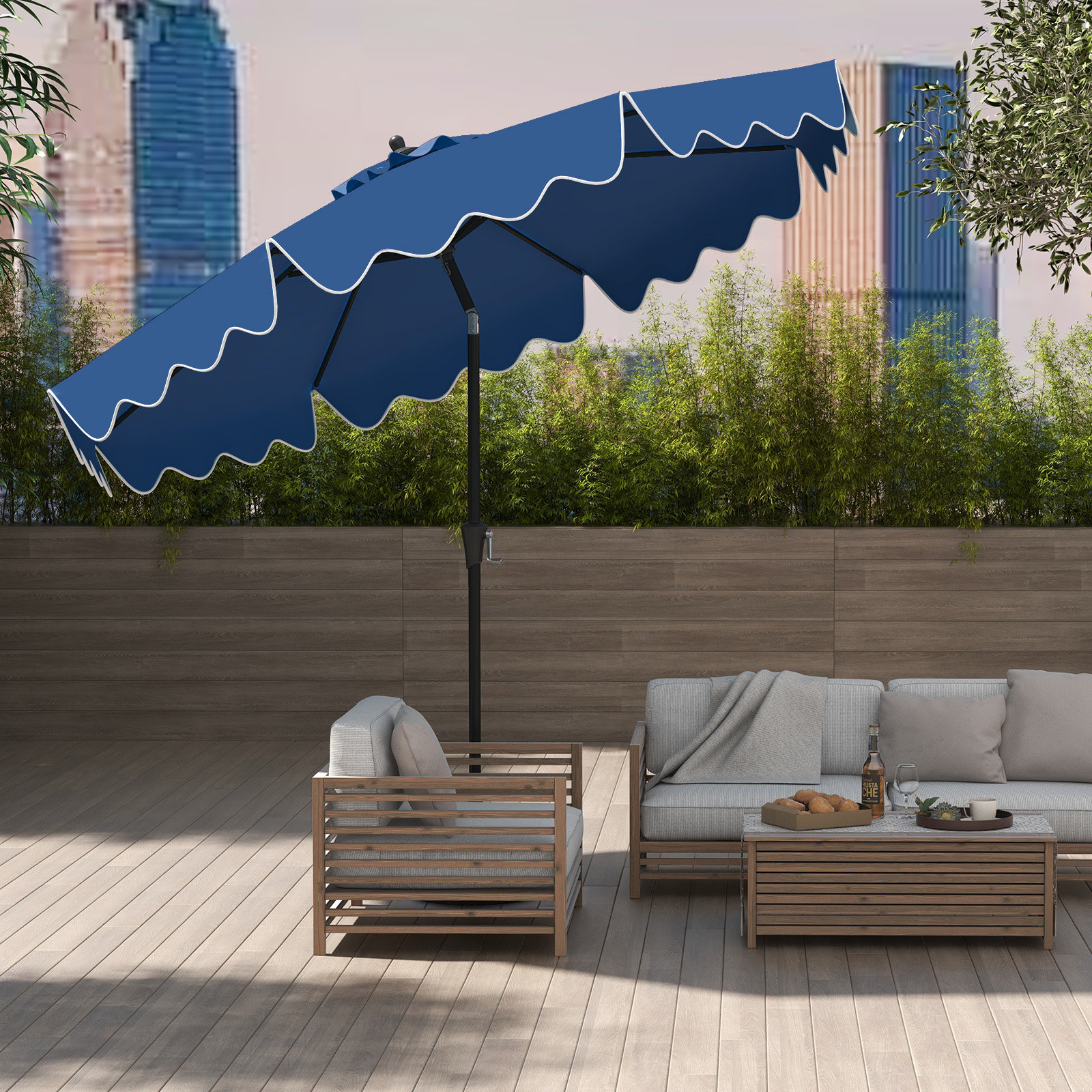 Carmeletta 9' Market Umbrella, Navy