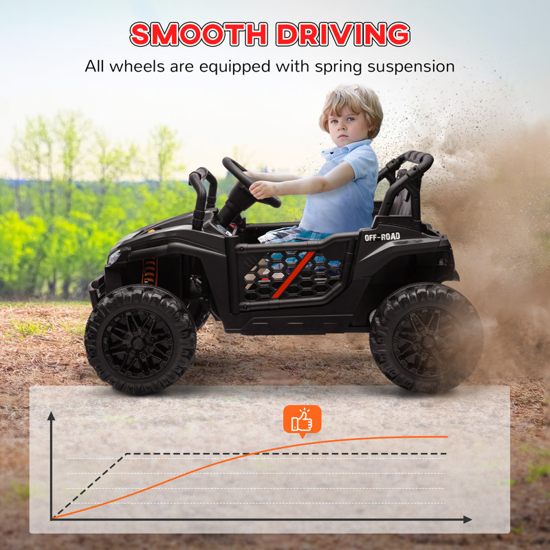 HOMCOM Battery Powered Ride On with Remote Control, Black