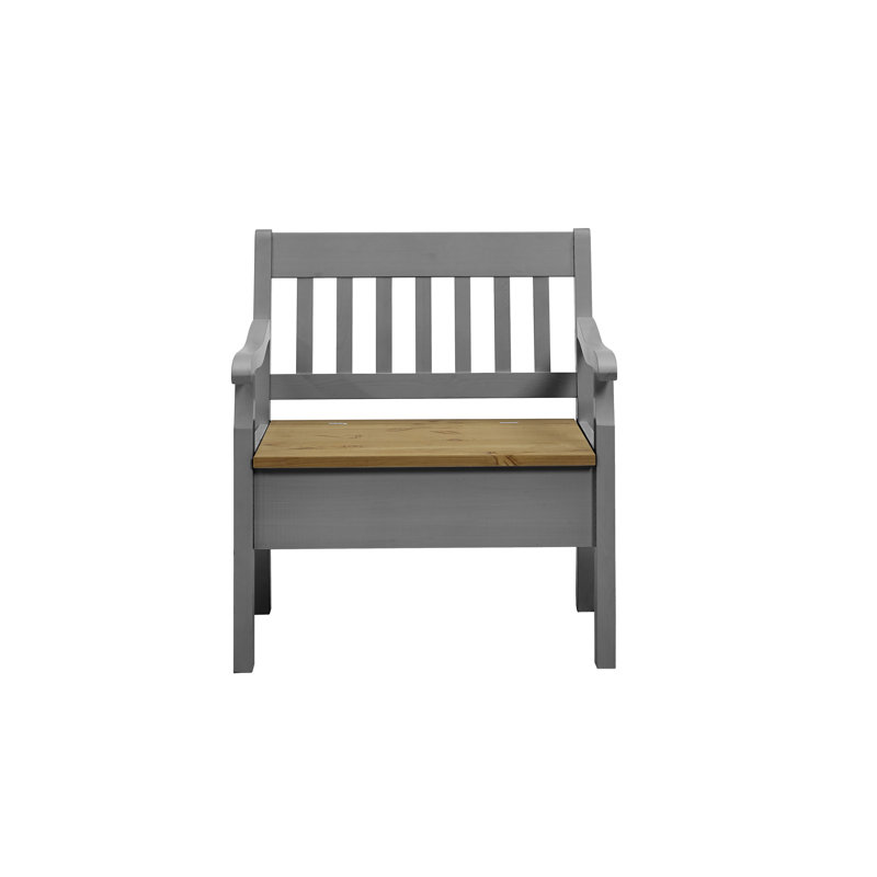 Solid Wood Bench, Grey/Brown, 93cm H x 82.7cm W x 46cm D
