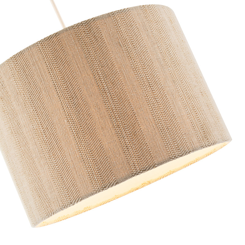 20cm H Fabric Drum Lamp Shade ( No Direct Attachment Method ) in Brown