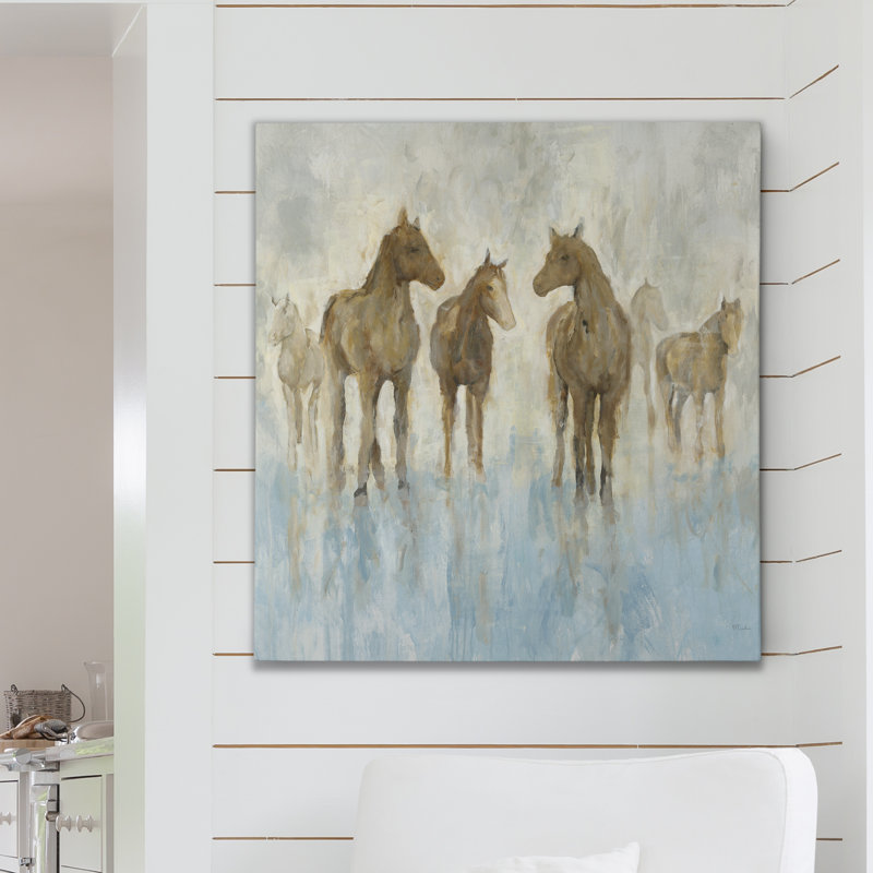 « chevaux », reproduction d’art sur toile tendue, H 32 po x l 32 po x P 1 po