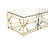 Pangea Home 2-Tiered Mirrored Benson Edward 4 Legs Coffee Table with Storage - Modern Rectangle 47" Coffee Table – Tempered Glass Top - Living Room, Bedroom, Office - Gold Glass Coffee Table-1265776203