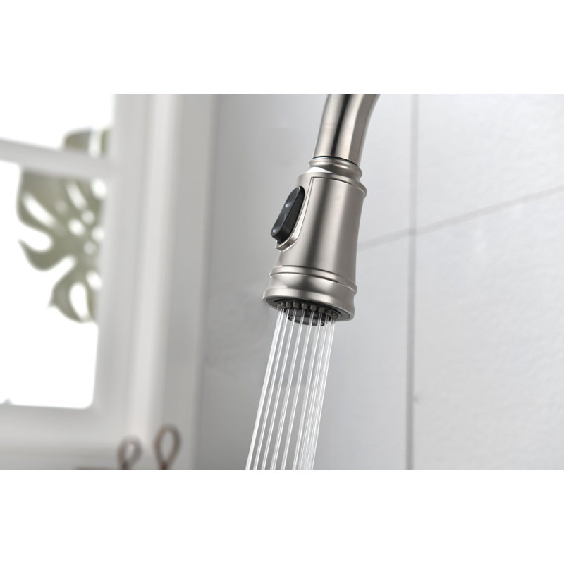 Pull Down Single Handle Kitchen Faucet, Brushed Nickel