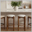 Ensemble de 2 tabourets de bar rembourrés en bois Tara-55301468-55301458