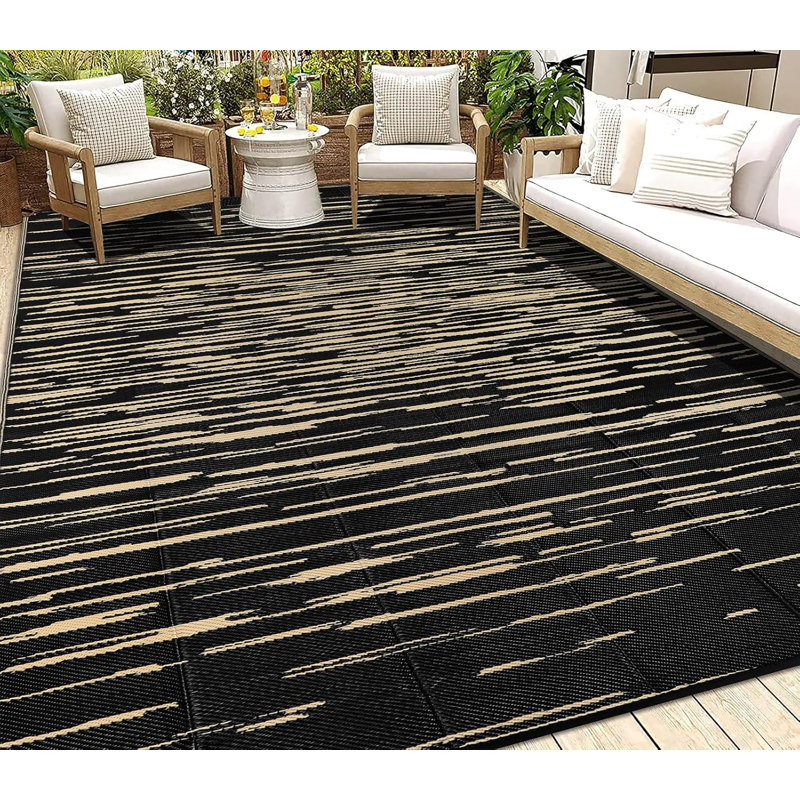 Reversible Plastic Outdoor Rug Waterproof for Patios Clearance,Camping RV,Picnic,Backyard,Deck,Balcony,Porch