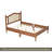 Wooden Platform Bed With Natural Rattan Headboard, Vintage Bed Frame With Wooden Slat Support-1686031960-1686031961