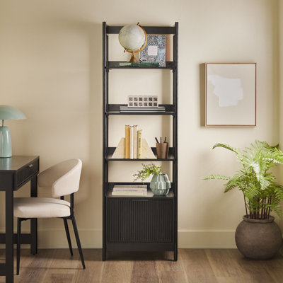 Transitional Narrow Bookshelf with Drawer on Bottom by Latitude Run