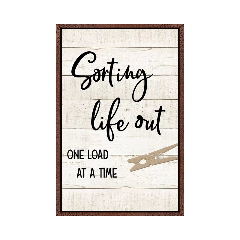 Laundry Pin II - Print on Canvas, Classic Brown Wood Framed, 101.6 cm H x 66.04 cm W