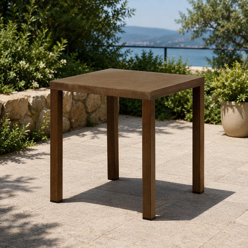 Table d'appoint d'extérieur en acier, petite table de bout carrée pour terrasse