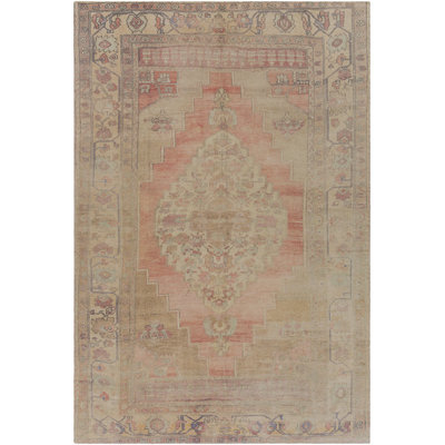 Tapis oriental touffeté à la main beige / corail Houston Lutterworth Houston