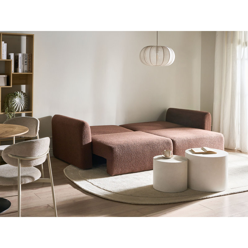 3 Seater Reclining Sleeper, Brown Boucle 