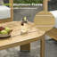 Ensemble de conversation pour patio en corde de bois tissé à la main 4 pièces avec chaises pivotantes, coussins beiges et table basse Bludov