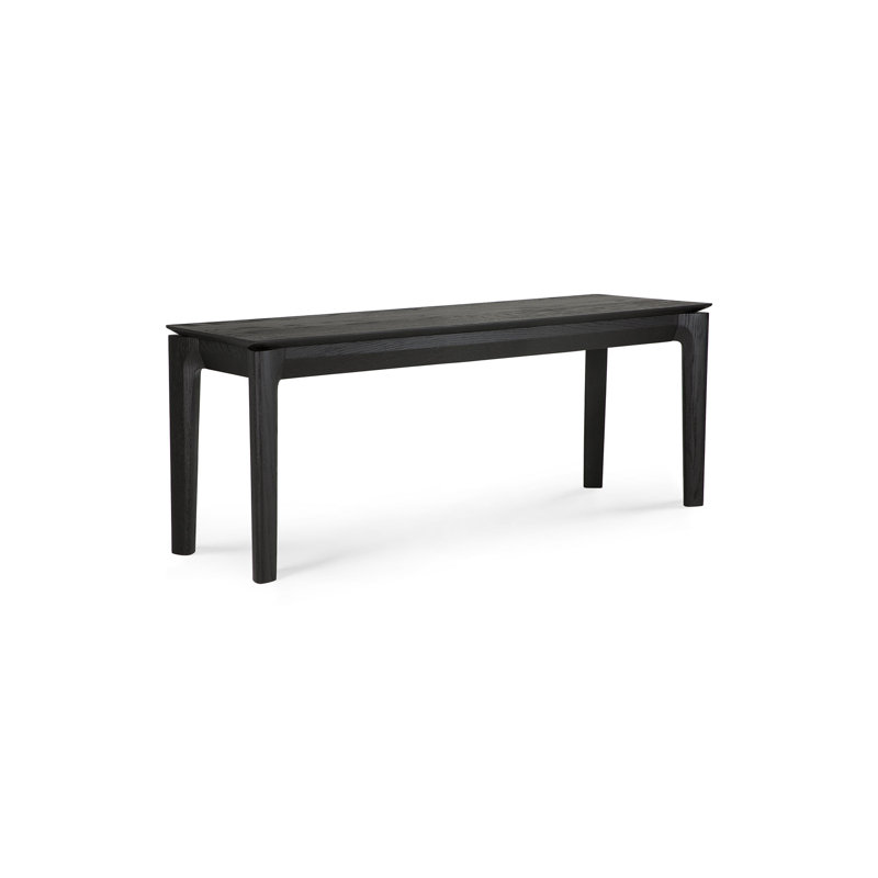 Bok Solid Wood Dining Bench, 18.1" H x 57.5" W x 13.8" D, Black