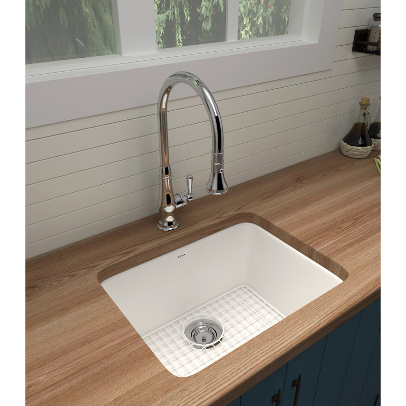 Allia™ 24" x 19" Single Bowl Dual Mount Kitchen Sink, Pergame