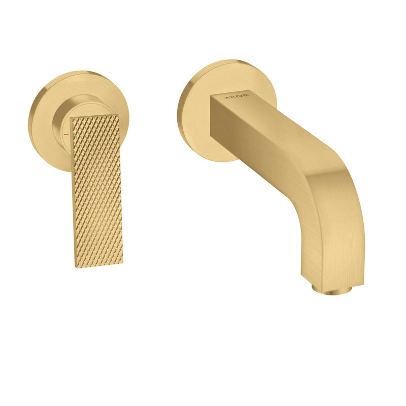Citterio Wall Mounted Bathroom Faucet, Brushed Gold Optic