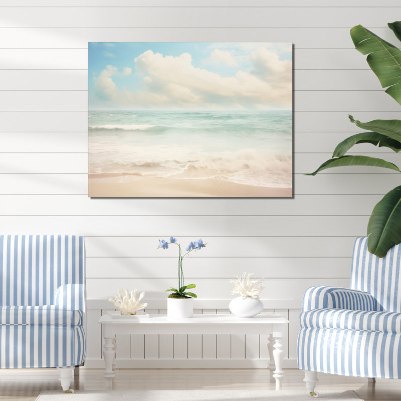 Minimalisme plage paysage V - impression, Toile tendue, H 24 po x l 32 po x P 1 po