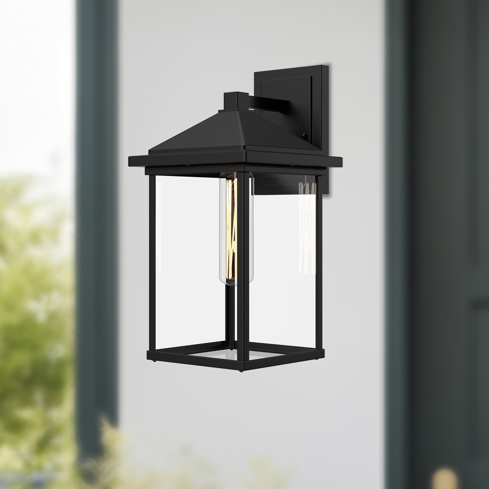 Single Light Outdoor Wall Light, 12.5" H x 6.5" W x 7.375" D