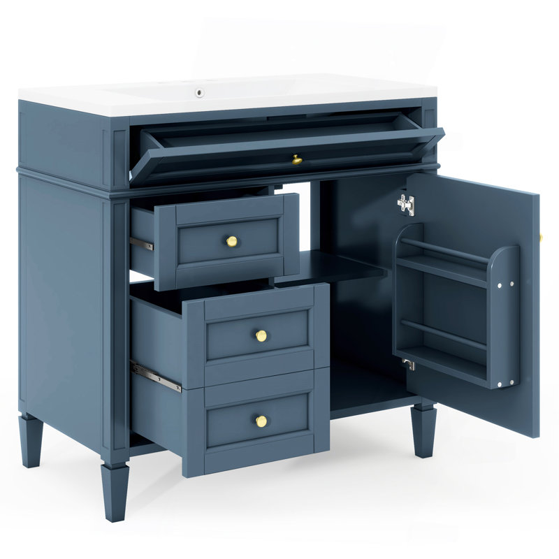 36 " W Free Standing Wall Mounted Single Double Single Vanity Bathroom Vanity With Top